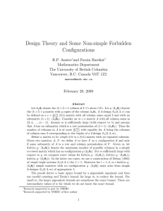 Design Theory and Some Non-simple Forbidden Configurations