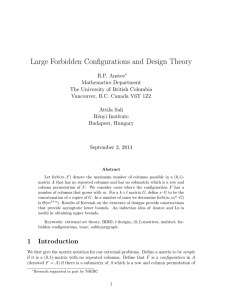 Large Forbidden Configurations and Design Theory