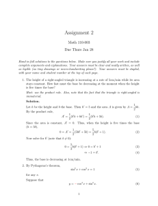 Assignment 2 Math 110-003 Due Thurs Jan 28