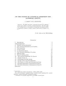 ON THE NOTION OF CANONICAL DIMENSION FOR ALGEBRAIC GROUPS