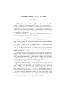 COMPRESSIONS OF GROUP ACTIONS 6= g ∈ G acts non-trivially. I