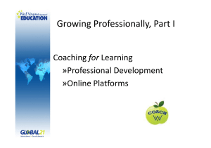 Growing Professionally, Part I for Professional Development Online Platforms