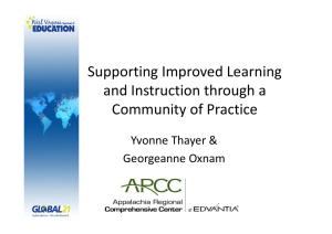 Supporting Improved Learning and Instruction through a Community of Practice Yvonne Thayer &amp;