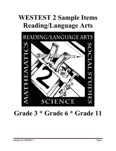 WESTEST 2 Sample Items Reading/Language Arts