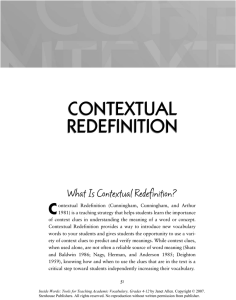 CONTEXTUAL REDEFINITION C What Is Contextual Redefinition?