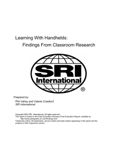 Learning With Handhelds: Findings From Classroom Research  Prepared by: