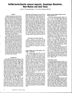 Sulfide/barite/fluorite Mountains, mineral deposits,