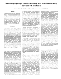 Toward a hydrogeologic classification of map units in the Santa... Rio Grande rift, New Mexico Steven M. Cather, Abstract