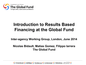 Introduction to Results Based Financing at the Global Fund