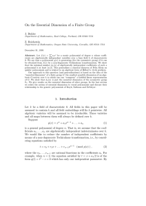 On the Essential Dimension of a Finite Group J. Buhler Z. Reichstein