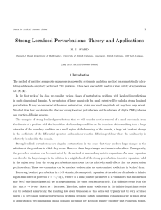 Strong Localized Perturbations: Theory and Applications 1