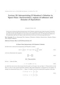 Lecture 22: Interpretating D’Alembert’s Solution in