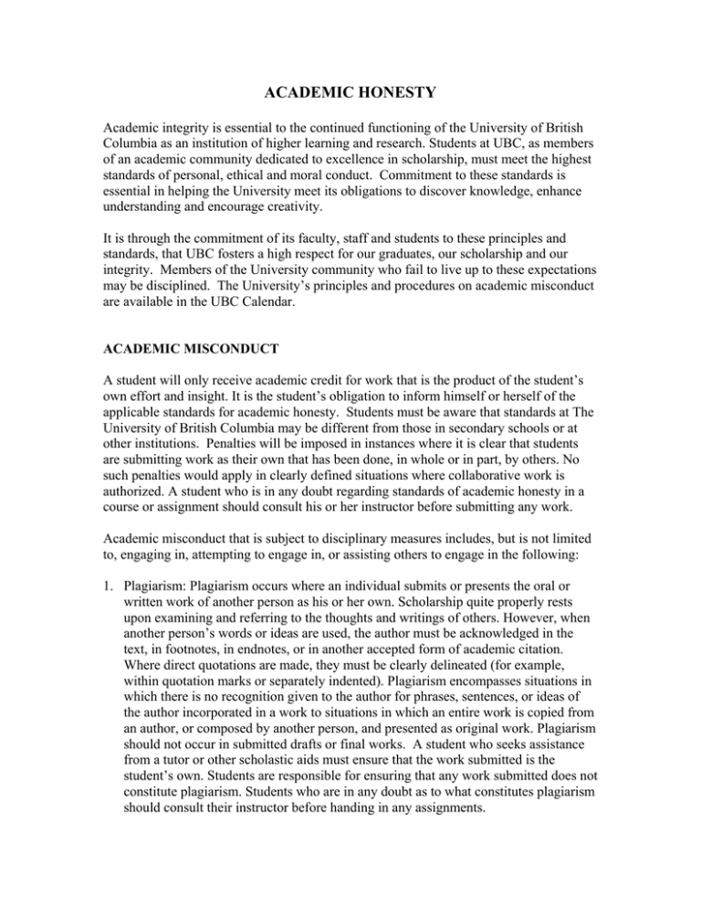 academic honesty research paper