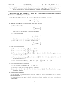 Due: March 21, 2012, in the class MATH 267 ASSIGNMENT # 8