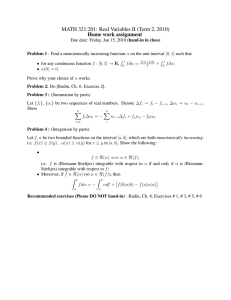 MATH 321:201: Real Variables II (Term 2, 2010) Home work assignment