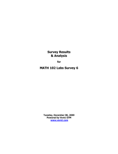 Survey Results &amp; Analysis MATH 102 Labs Survey 6