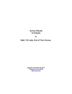 Survey Results &amp; Analysis Math 103 Labs: End of Term Survey