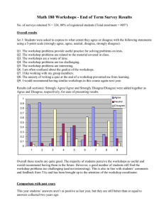 Math 180 Workshops - End of Term Survey Results