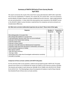 Summary of MATH 220 End-of-Term Survey Results April 2012