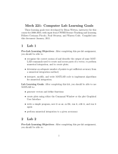 Mech 221: Computer Lab Learning Goals