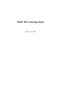Math 307 Learning Goals March 23, 2010