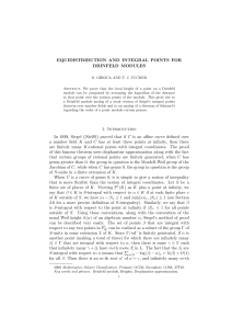 EQUIDISTRIBUTION AND INTEGRAL POINTS FOR DRINFELD MODULES