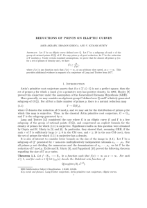 REDUCTIONS OF POINTS ON ELLIPTIC CURVES