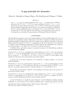 A gap principle for dynamics Robert L. Benedetto, Dragos Ghioca, P¨