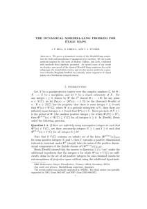 THE DYNAMICAL MORDELL-LANG PROBLEM FOR ´ ETALE MAPS