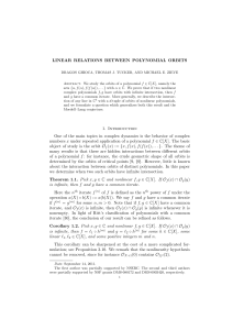 LINEAR RELATIONS BETWEEN POLYNOMIAL ORBITS