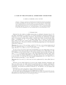 A CASE OF THE DYNAMICAL ANDR ´ E-OORT CONJECTURE