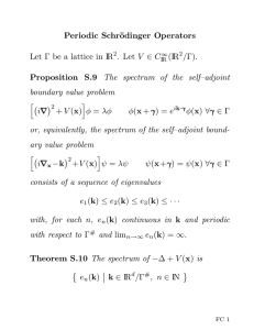 Periodic Schr¨ odinger Operators Let Γ be a lattice in IR