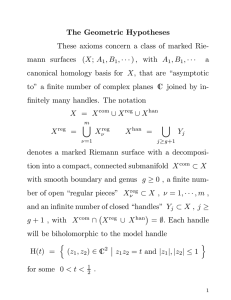 The Geometric Hypotheses These axioms concern a class of marked Rie-