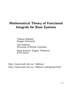 Mathematical Theory of Functional Integrals for Bose Systems