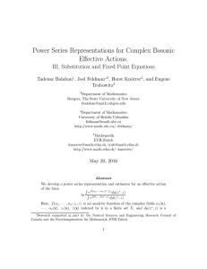 Power Series Representations for Complex Bosonic Effective Actions. Tadeusz Balaban