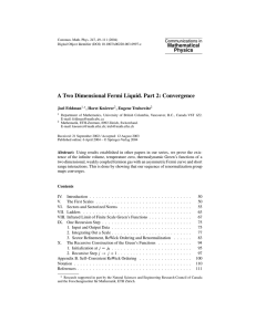 A Two Dimensional Fermi Liquid. Part 2: Convergence Mathematical Physics Communications in