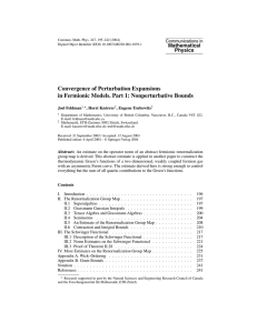 Convergence of Perturbation Expansions in Fermionic Models. Part 1: Nonperturbative Bounds Mathematical Physics