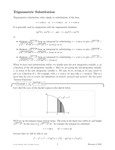 Trignometric Substitution