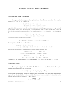 Complex Numbers and Exponentials Definition and Basic Operations