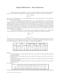 Simple ODE Solvers - Error Behaviour