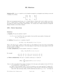 III. Matrices