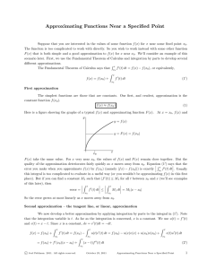 Approximating Functions Near a Specified Point