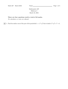 Math 227 March 2016 Name: Page 1 of 5