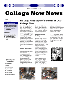 College Now News No Lazy, Hazy Days of Summer at QCC