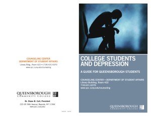 College stuDents anD DePression a guiDe for QueensBorough stuDents
