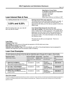 Loan Interest Rate &amp; Fees iHELP Application and Solicitation Disclosure
