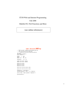 (see online references) IT350 Web and Internet Programming Fall 2008