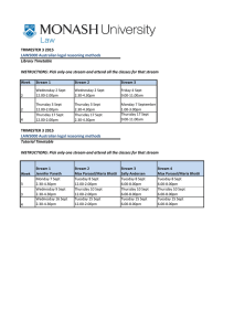 TRIMESTER 3 2015 LAW5000 Australian legal reasoning methods Library Timetable