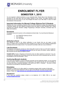 ENROLMENT FLYER SEMESTER 1, 2015