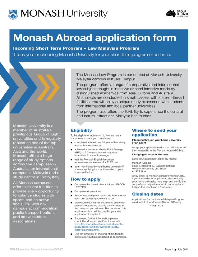 law research project elective monash